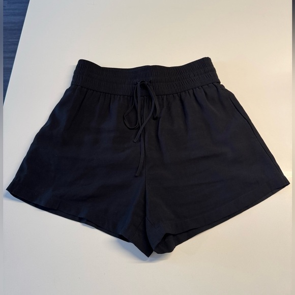 Open Edit Black Drawstring High Waist Shorts size medium - Picture 5 of 10